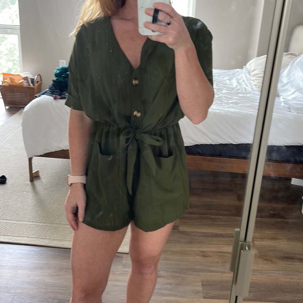 Olive green romper
